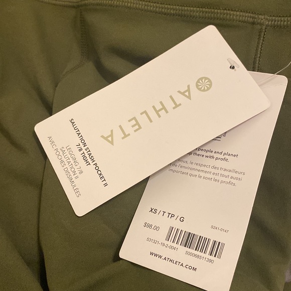 🎉HP🎉 Athleta Salutation Stash Pocket II 7/8 Tight // Ginseng Olive - Picture 7 of 9